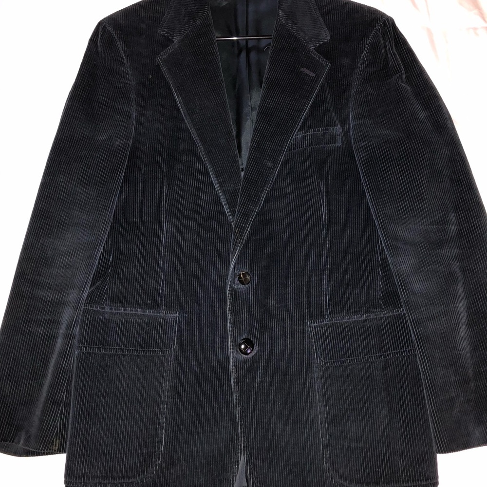 Dark Blue Corduroy Mens Jacket/ Sport Coat